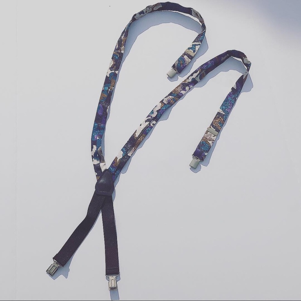 Vintage grape colorway suspenders